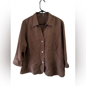 East 5th brown collared button down blouse